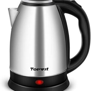 TOPWIT Electric Kettle, 2.0L Hot Water Kettle Electric, BPA-Free Stainless Steel Tea Kettle, Electric Kettles for Boiling Water with Fast Boil, Auto Shut-Off & Boil Dry Protection, Silver