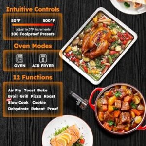 Nuwave Bravo XL Pro Air Fryer Toaster Oven, Improved 100% Super Convection, Quicker & Crispier Results, 100 Presets, Multi-Layer Even Cooking, 50-500F, Smart Probe, PFAS Free, 30QT, Stainless Steel